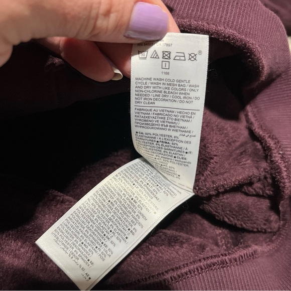 Athleta Girl Feelin' Great 2.0 Girls Sweatshirt L 12 Purple Soft Note - Picture 8 of 11